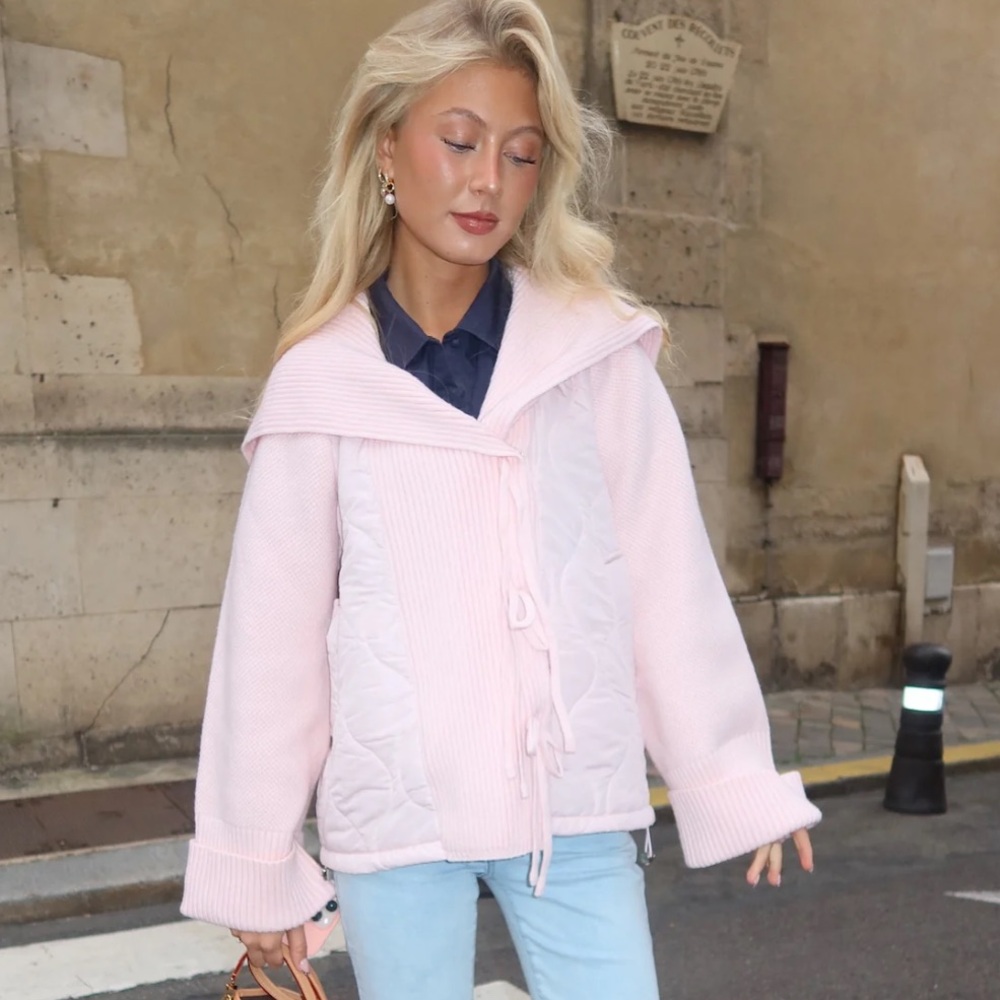 Chic Light Pink Women's Puffer Jacket